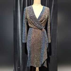 Maggy London Elegant Multicolor Wrap Dress